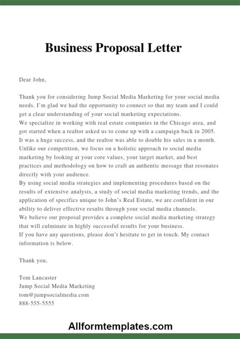 Business Proposal Letter Example 的图像结果