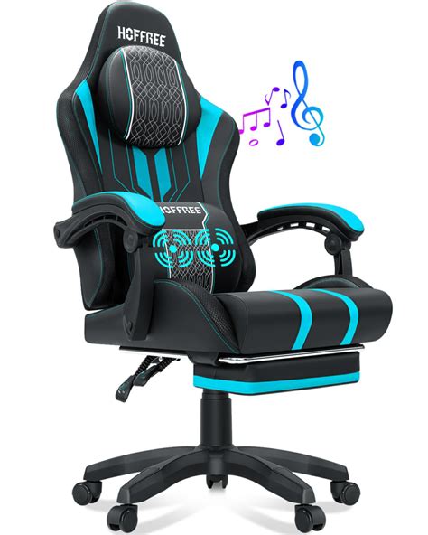 Hoffree Gaming Chair with Speakers Big and Tall Video Game Chair with ...