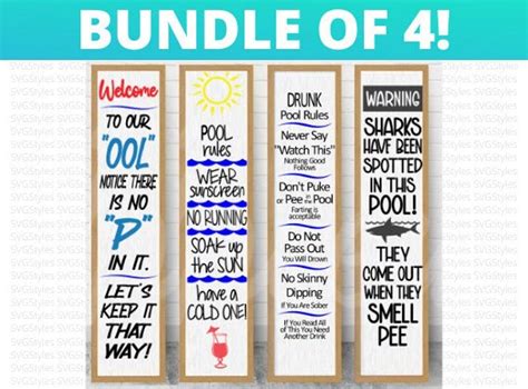 Buy Pool Signs SVG. Swimming Pool Rules SVG. Funny Pool Signs Svg ...