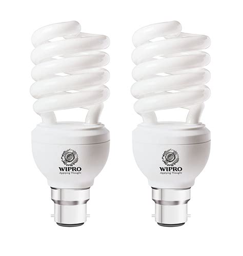 Wipro Twister Duos 28-Watt B22 Base CFL (Cool Day Light), Pack of 2 ...