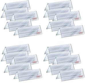 SMKT A-Shaped Name Plate 4x2.25 inch pack of 20 Clear Name Plate Holder ...