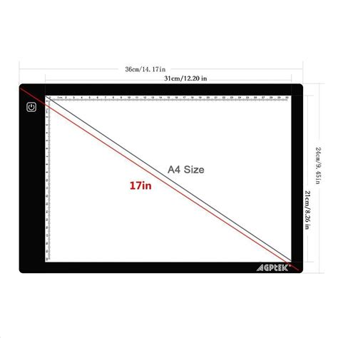 Tracing Light Box, AGPtek 17inches (A4 Size) LED Artcraft Tracing Light Pad Light Box For ...