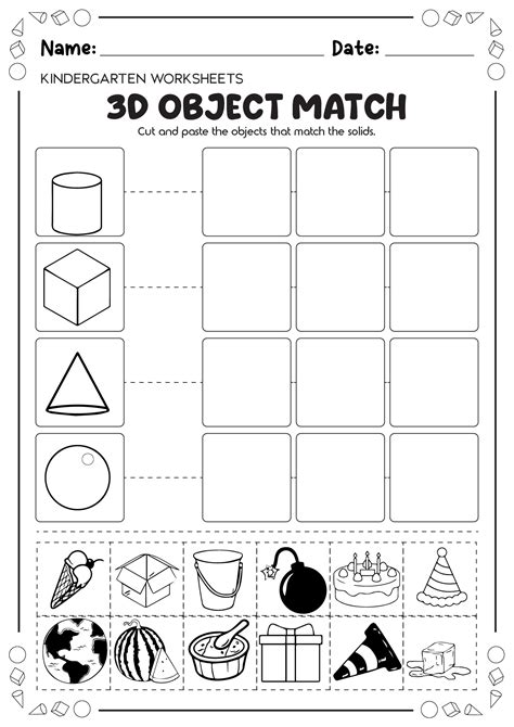 14 3D Shapes Worksheets Printables Kindergarten - Free PDF at ...