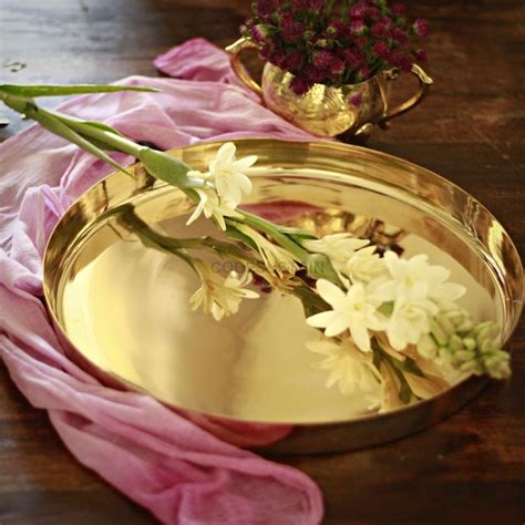 Handmade Gold Kansa Thali | Bronze Dinner Plate | 12 Inches ...