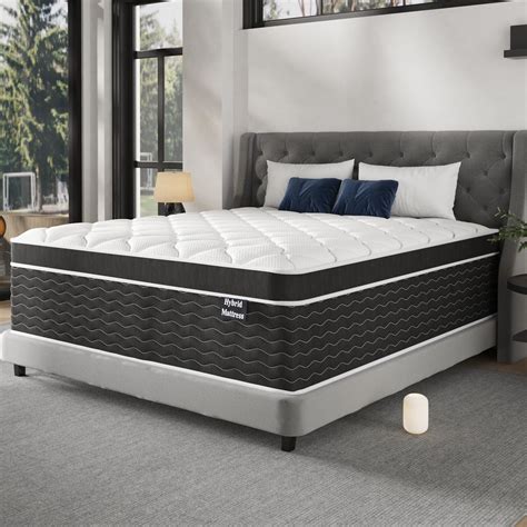Ruoysun 12 inch Queen Mattress, Medium Firm Hybrid Mattress Queen Size with Gel Memory Foam ...
