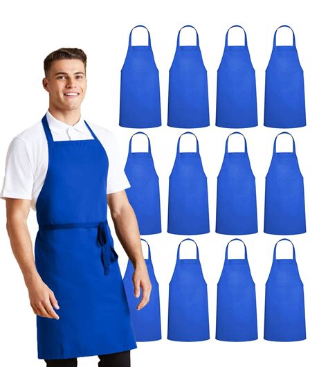 Avalon Kitchen Apron 12 Pack Bulk Royal Blue Aprons Perfect Kitchen ...