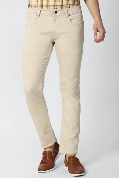 Buy Men Cream Dark Wash Jeans Online - 716018 | Peter England