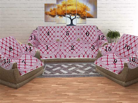 Maroon Superfine Cotton Block Print Sofa Set Cover – JaipurFabric®