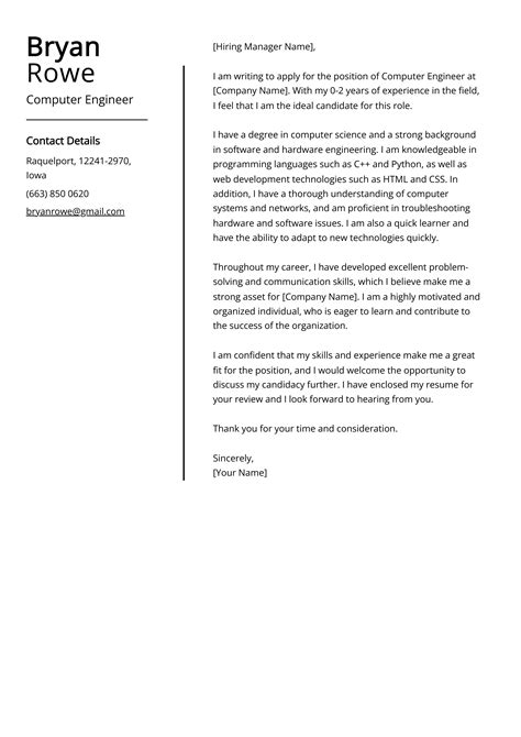 Image result for Best Computer Engineering Cover Letter