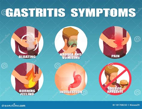 Infografía Vectorial De Un Hombre Con Síntomas De Gastritis Ilustración del Vector - Ilustración ...