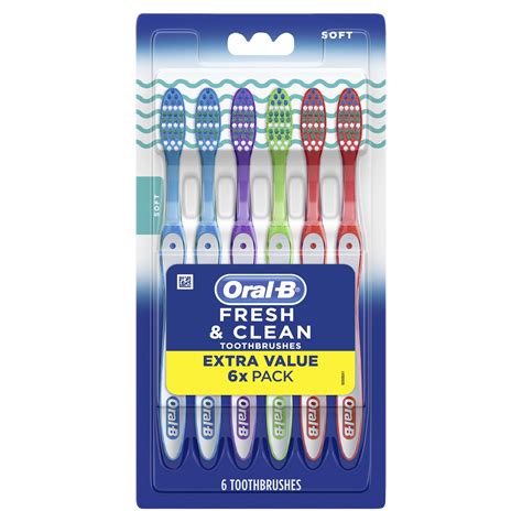 Oral-B Fresh & Clean Toothbrushes, Soft, 6 Count, for Adult and Children 3+ - Walmart.com