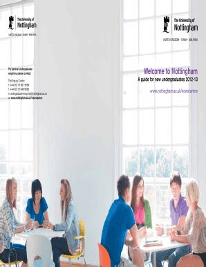 Fillable Online nottingham ac Welcome to Nottingham - The University of ...
