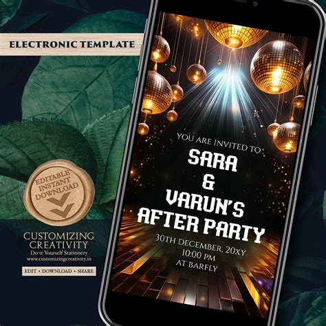 Indian Wedding After Party invite Digital Wedding Cocktail invite, Ind ...