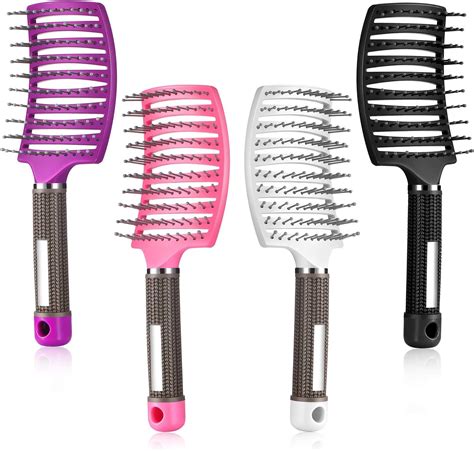 Amazon.com : Patelai 4 Pieces Vent Hair Brushes Detangling Curved ...