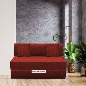 GOREVIZON OPPOSED Sofa Cum Bed Jute Fabric Washable Cover Two Seater ...
