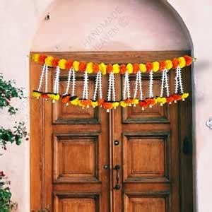 Buy Handmade Heaven's Artificial Marigold Garlands Flowers Door Toran ...