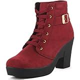 FASHIMO Women's Black Leather Look Ankle Length Boot: Buy Online at Low ...