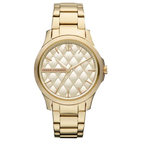 Lyst - Armani exchange Ax Armani Exchange Watch Womens Gold Ion Plated ...