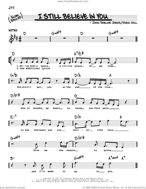 I Still Believe In You sheet music (real book with lyrics) (PDF)