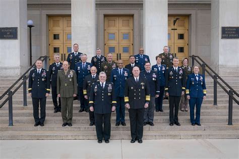 United States Joint Chiefs of Staff and combatant commanders stand on ...