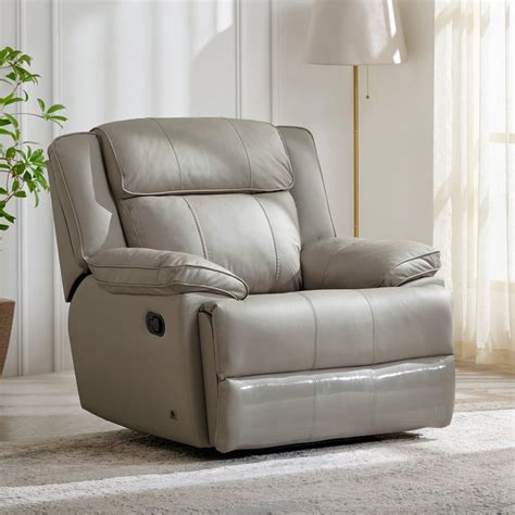 Buy Torino Half Leather 1-Seater Recliner - Grey from Home Centre at ...