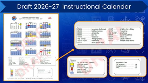 LAUSD Los Angeles Unified school district calendar 26 27 Updated PDF ...