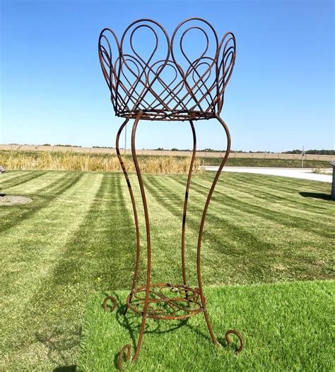 39" Large Wrought Iron Queen Plant Stand for Potting