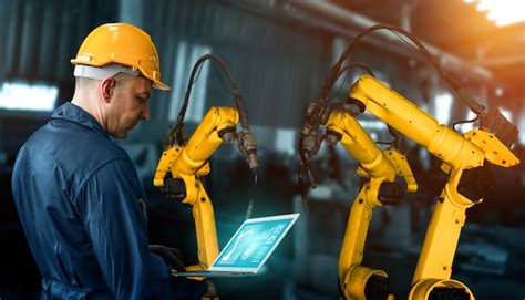 Smart industry robot arms for digital factory production technology ...