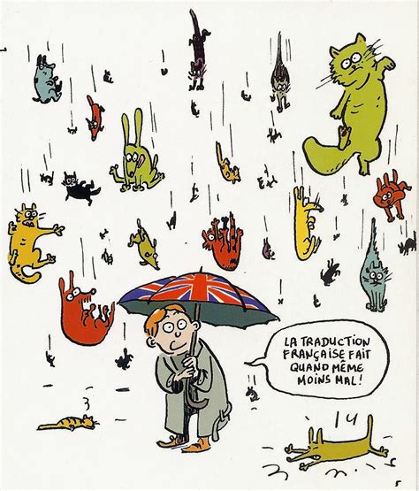 tête over heels: it's raining cats and dogs