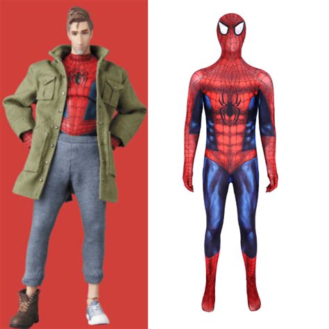 Into the Spider-Verse Peter B. Parker Costume Spider-Man Slits - Quda ...