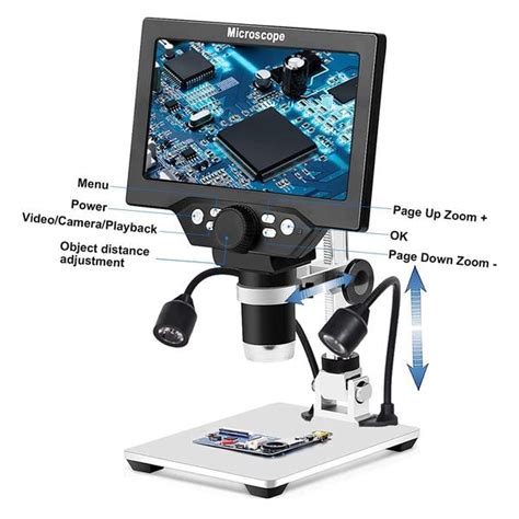DIGITAL MICROSCOPE 1200X WITH EXTRA LED LIGHTS AND LITHIUM BATTERIES