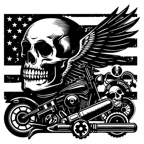 Vintage skull silhouette vector design on withe background | Premium AI ...