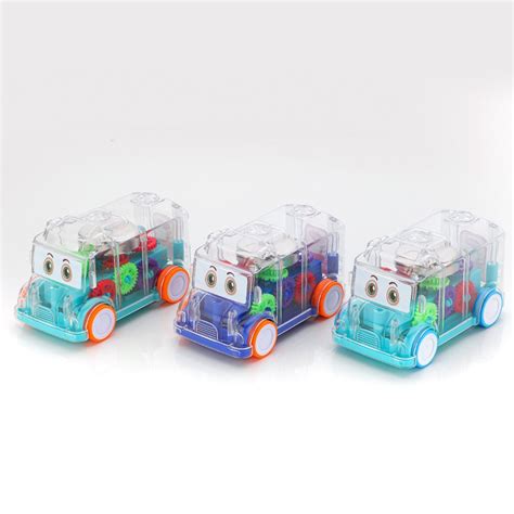 1996 Transparent Musical Mini School Bus Toy for Kids - DeoDap