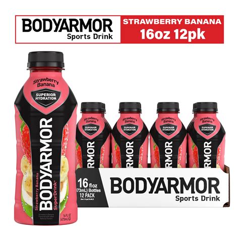 BODYARMOR SuperDrink Strawberry Banana Sports Drinks, 16 fl oz Bottles ...