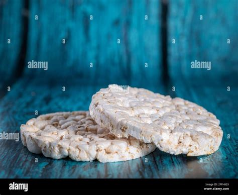 Round puffed crispy rice cakes. Low calorie food for diet Stock Photo ...