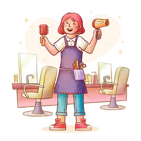 Free Vector | Hand drawn hairdresser cartoon illustration
