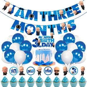 ZYOZI Boss Baby 3rd Month Birthday Decoration,3rd Birthday for Boys ...