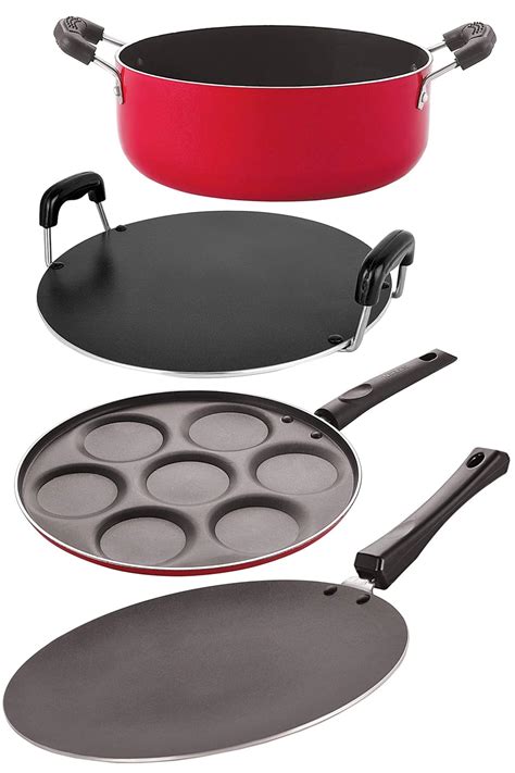 Buy Nirlon Dishwsher Safe Nonstick Gift Cookware 4 Pieces Set (1 ...