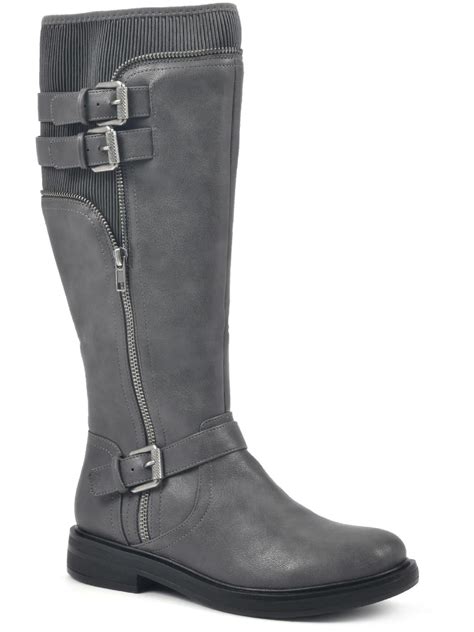 White Mountain Womens Mazed Faux Leather Tall Knee-High Boots - Walmart.com