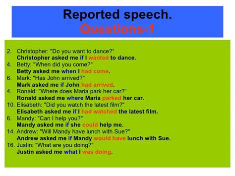 Image result for Reported Speech Positive Question