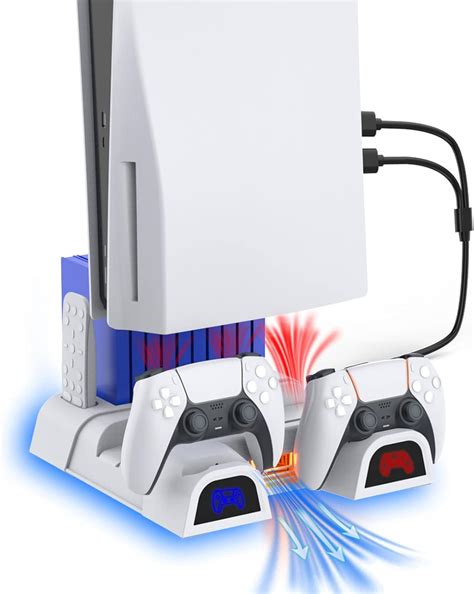 Buy NexiGo PS5 Accessories Cooling Stand with LED Lighting Fans and ...