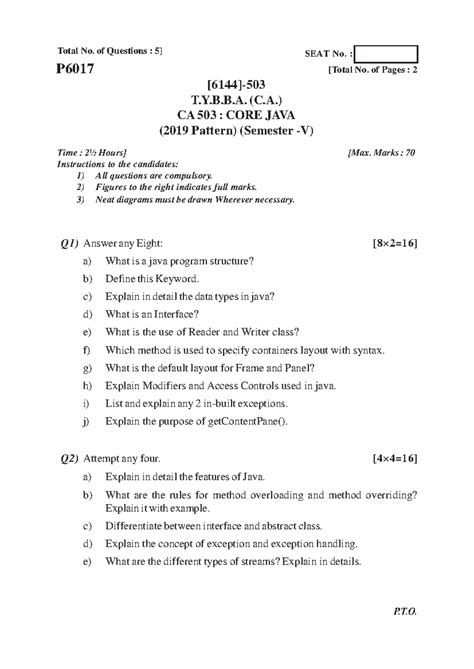 B.B.A ( C.A ) 2019 Patternoct 23-31-32 - [6144]-503 1 Total No. of ...