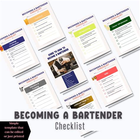 Bartender Training Guide Checklist, How to Become a Bartender, Bartending, Bartender's Gifts ...