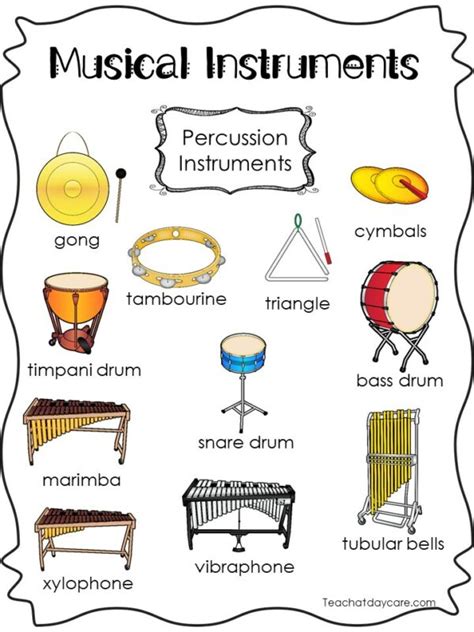 Image result for Musical Instruments Chart for Kids