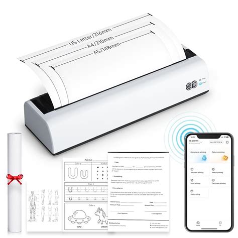 OFFNOVA Portable Printer Wireless For Travel, Thermal Inkless Printer ...