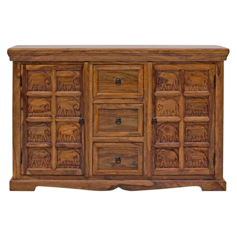 ANGEL FURNITURE Sheesham Wood Mammoth Sideboard Three Drawer Two Door ...