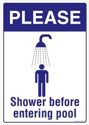 Safety Sign Store Please Shower Before Entering Pool Emergency Sign ...