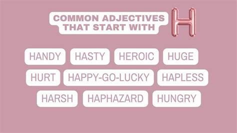 Adjectives That Start With H - Capitalize My Title