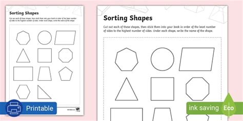 Sorting Shapes for Grade 6 Learners Activity Sheet