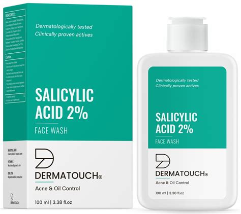 DERMATOUCH Salicylic Acid 2% Face Wash | For Acne & Oil Control ...